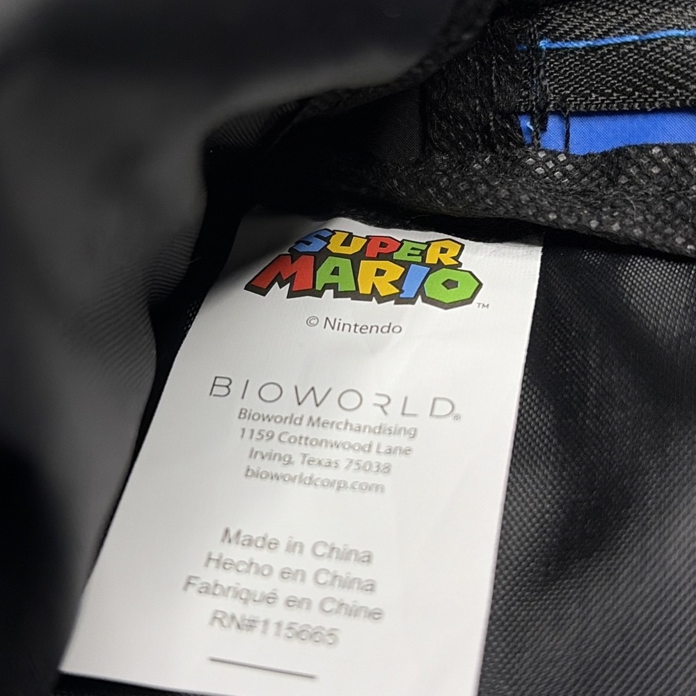 Nintendo Super Mario Sling Gaming Bag Bioworld‎ Kids Crossbody Backpack Red Blue - Picture 6 of 9